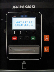 Aufladeautomat außer Betrieb